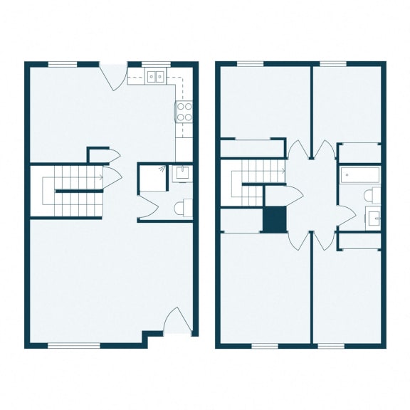 Sheyenne Terrace Townhomes in West Fargo, ND | Two Bedroom Floor Plan 4175a