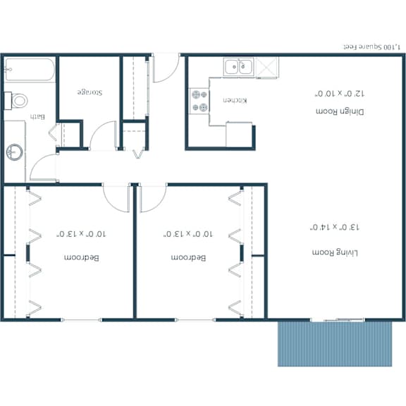 Floor Plan  Sheridan Pointe | Two Bedroom | Plan 21A