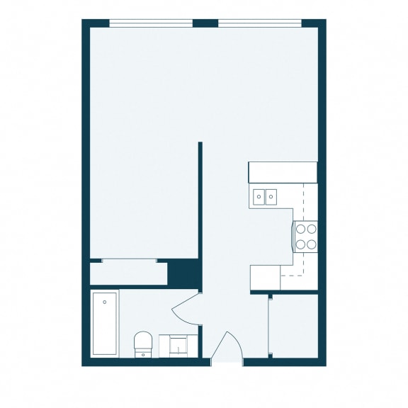 Somerset Apartments in Fargo, ND | Efficiency Floor Plan 01A
