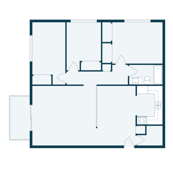South Park Apartments in Moorhead, MN | Three Bedroom Floor 31A