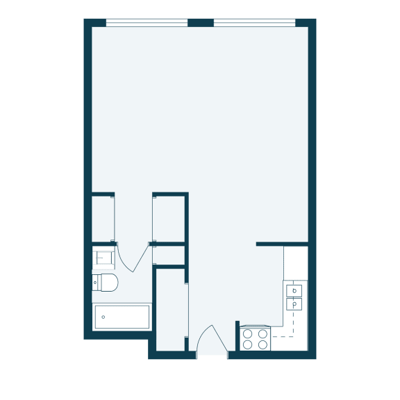 a floor plan of a house with a bedroom and a living room