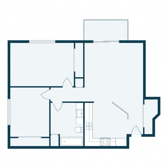 Southgate Apartments in Fargo, ND | Two Bedroom Floor Plan 21B