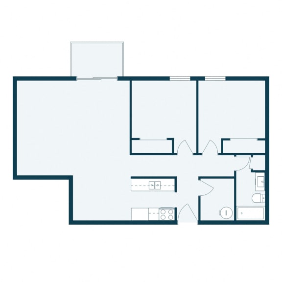 Southgate Apartments in Fargo, ND | Two Bedroom Floor Plan 21E