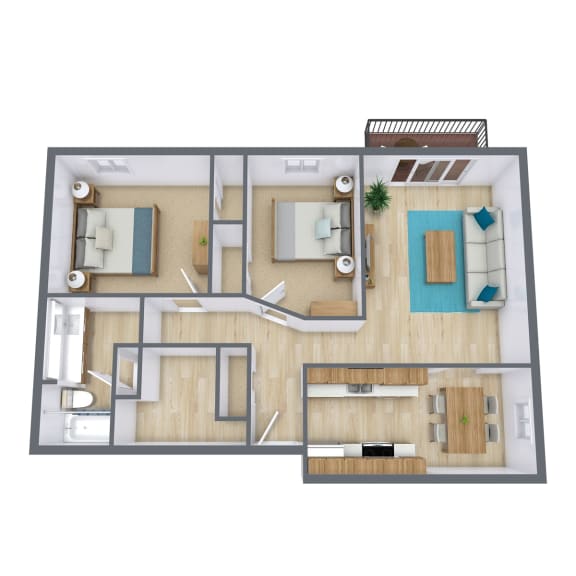 a floor plan of a house with a bedroom and a living room