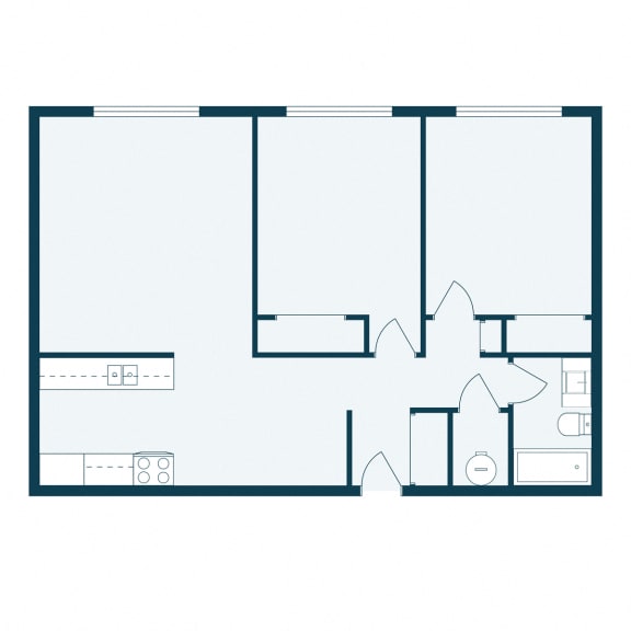 Southwind Apartments in Fargo, ND | Two Bedroom Floor Plan 21B