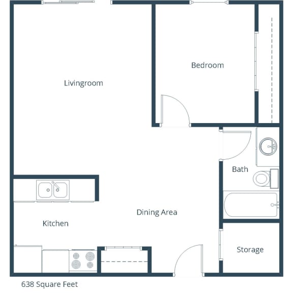 Candlelight One Bedroom Floor Plan A
