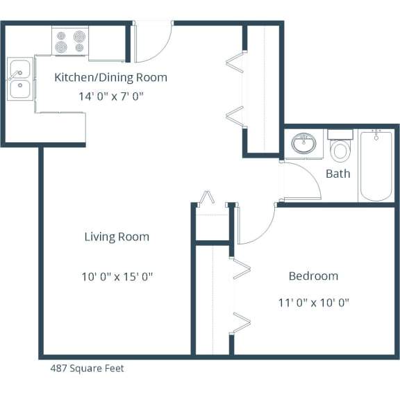 Eagle Sky I Apartments in Bismarck, ND | One Bedroom Floor Plan 11C Eagle Sky I Apartments in Bismarck, ND | One Bedroom Floor Plan 11C
