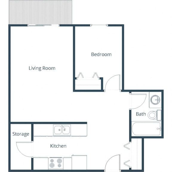Garden Grove Apartments in Bismarck, ND | One Bedroom Floor Plan 11B Garden Grove Apartments in Bismarck, ND | One Bedroom Floor Plan 11B