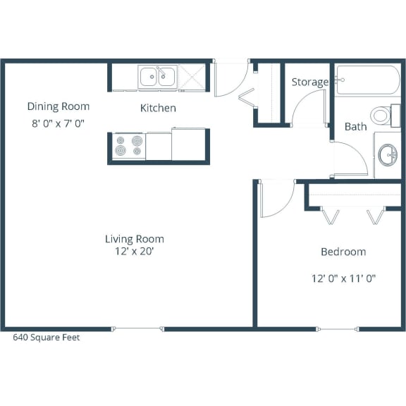 Newgate Apartments | One Bedroom Floor Plan 11A