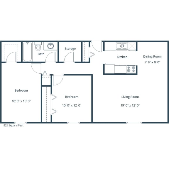 Newgate Apartments | Two Bedroom Floor Plan 21A