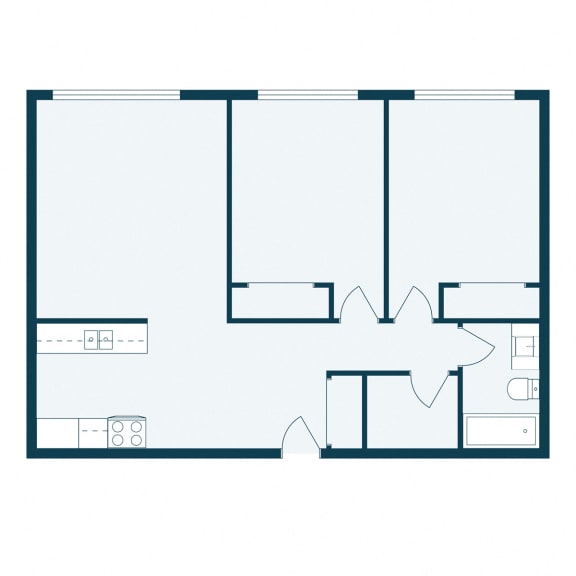 Sterling Park Apartments in Fargo, ND | Two Bedroom Floor Plan 21A