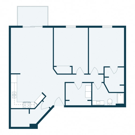 Stonebridge Apartments in Fargo, ND | Two Bedroom Floor Plan 21A