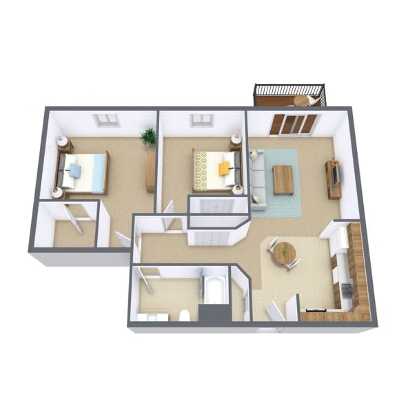 Stonebridge Apartments in Fargo, ND | Two Bedroom Floor Plan 21H