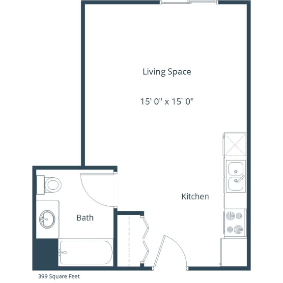 Floor Plan  Studio at Sunset Ridge Apartments in Bismarck, ND