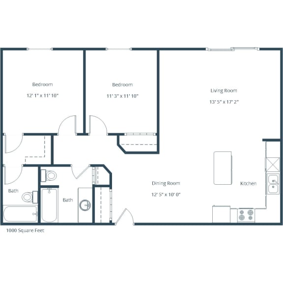 Two-Bedroom Unit Two-Bedroom Unit at Sunset Ridge Apartments in Bismarck, ND
