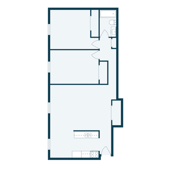 The Edge of Uptown Apartments in St. Louis Park, MN | Two Bedroom Floor Plan 21A