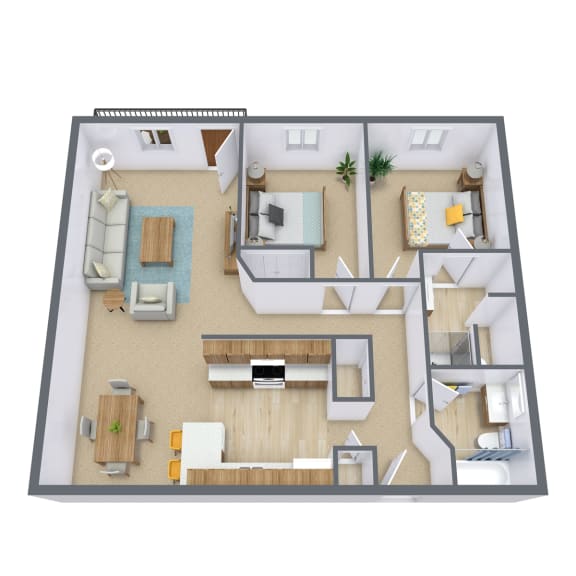 Thunder Creek Apartments in Fargo, ND | Two Bedroom Floor Plan 2175b