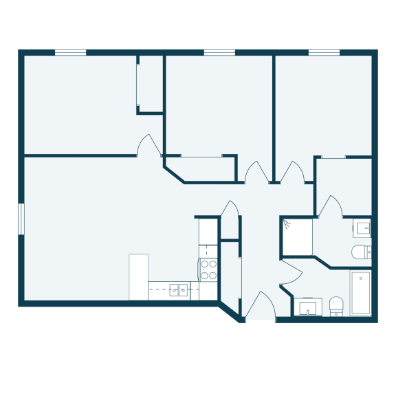 Thunder Creek Apartments in Fargo, ND | Three Bedroom Floor Plan 3175a