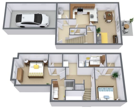 Townhomes at Mallard Creek | Two Bedroom | Plan 225A