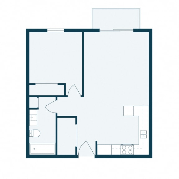 Twin Parks Apartments in Fargo, ND | One Bedroom Floor Plan 11A