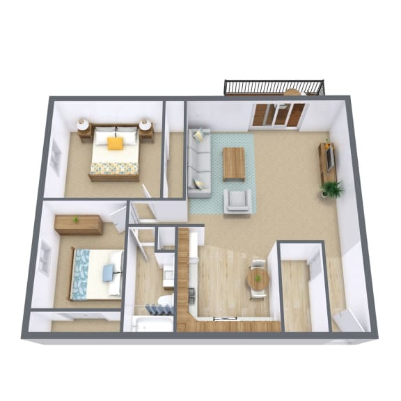 Twin Parks Apartments | Two Bedroom | Plan 21B