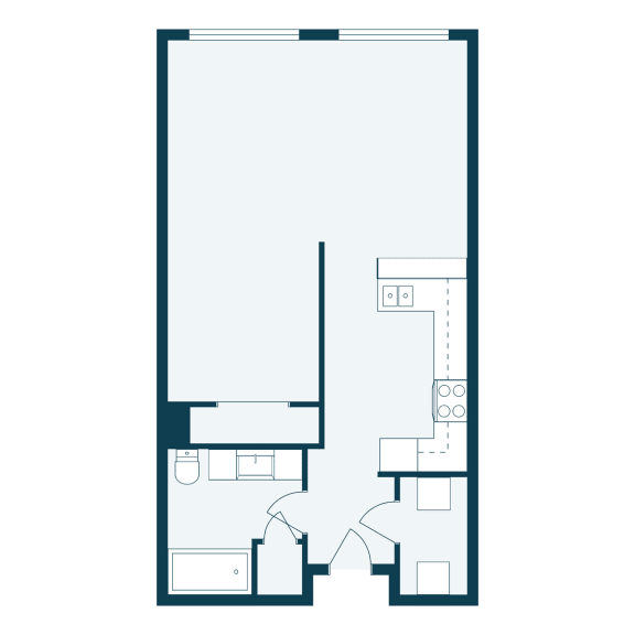 Urban Plains Apartments in Fargo, ND | Efficiency Floor Plan 01A