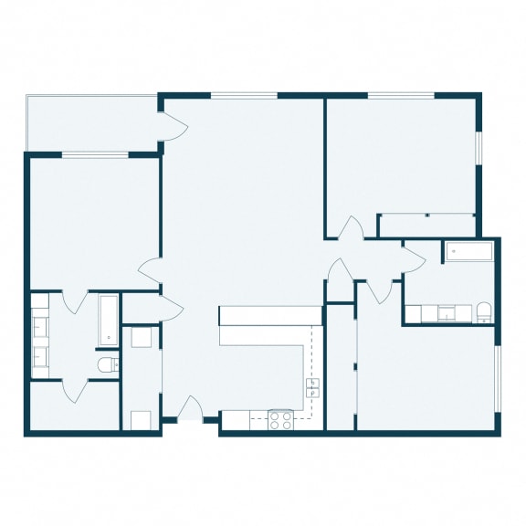 Urban Plains Apartments in Fargo, ND | Three Bedroom Floor Plan 32B
