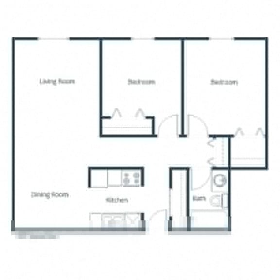 Pacific Park II Apartments in Fargo, ND | Two Bedroom Floor Plan 21C