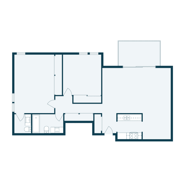Valley View Apartments in Minneapolis, MN | Two Bedroom Floor Plan 22A