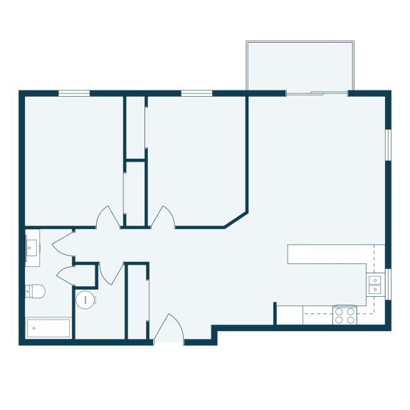 Village Park Apartments in Fargo ND | Two Bedroom Plan 21A