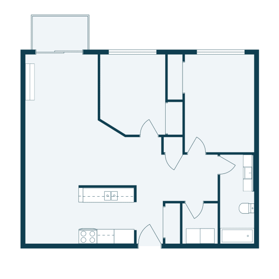 Westcourt Apartments in Fargo, ND | Two Bedroom Floor Plan 21B