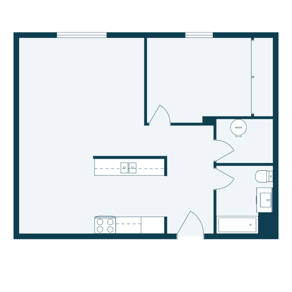 a floor plan of a house with a bedroom and a living room
