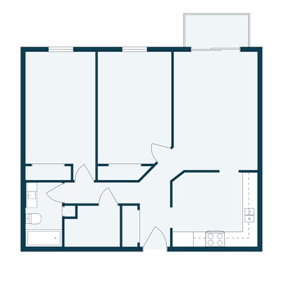 Westwood Estates Apartments | Fargo, ND | Two Bedroom Floor Plan 21F