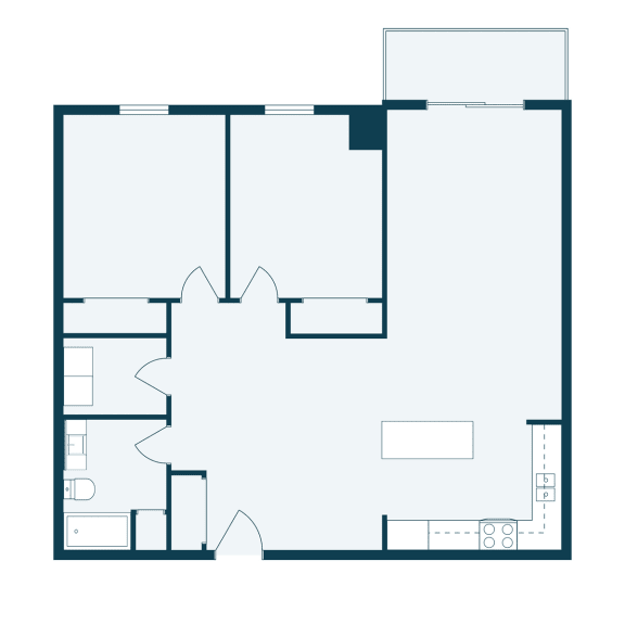 Willow Park Apartments in Fargo, ND | Two Bedroom Floor Plan 21C