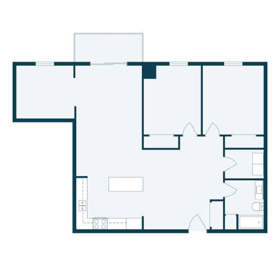 Willow Park Apartments in Fargo, ND | Two Bedroom Floor Plan 21D
