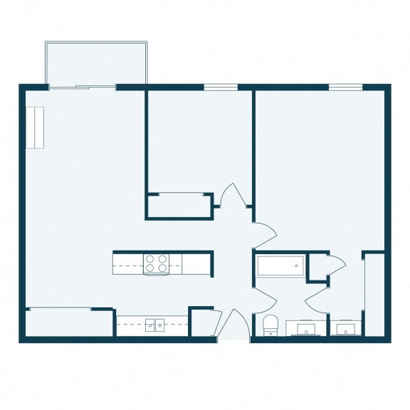 Windgate Apartments in Fargo, ND | Two Bedroom Floor Plan 21A
