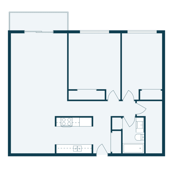 Windsor Apartments in Fargo, ND | Two Bedroom Floor Plan 21B