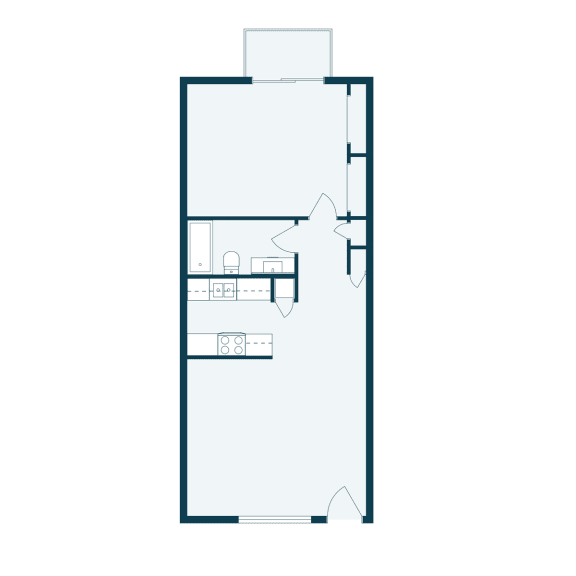 One Bedroom Floor Plan 11A  at Woodland Pines, Omaha, NE