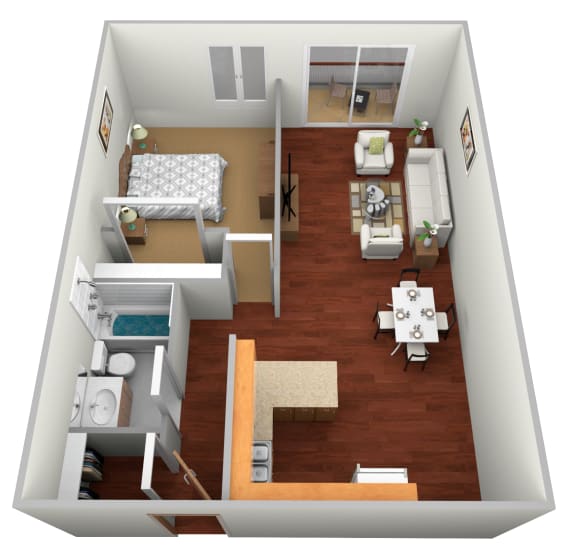 Floor Plan  a 3d drawing of a 1128 sq ft floor plan