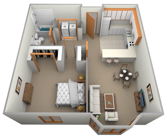 a floor plan is shown with a bedroom and living room