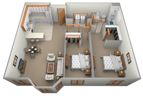 a floor plan is shown in this illustration of a 3d floor plan
