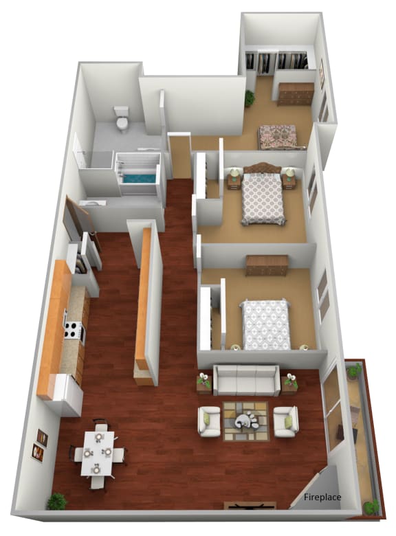 Large 3 Bed 2 Bath Floor Plan at Meadows Edge Apartments - Detroit Lakes, Detroit Lakes, MN, 56501