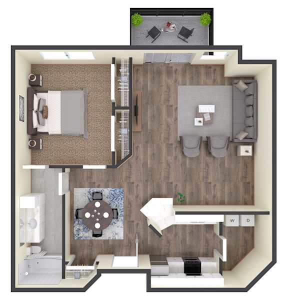 1 bed 1 bath D at Eighth Street Manor Apartments, Fargo, 58103