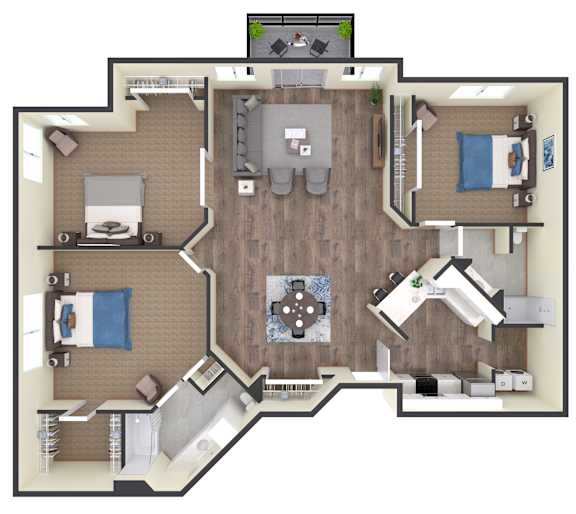 3 bed 2 bath B at Eighth Street Manor  Apartments, Fargo, ND