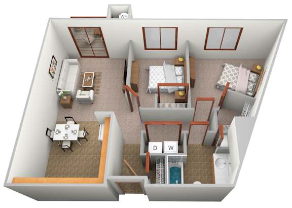 2 bed 1 bath B at Savanna Apartments, Minnesota
