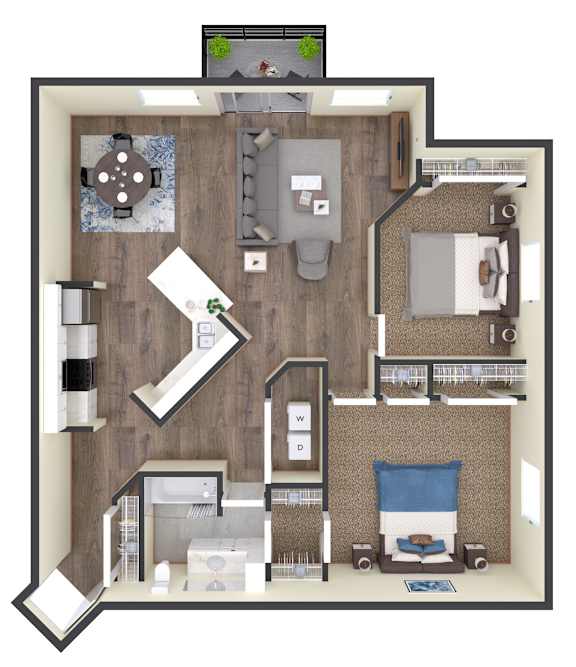1 bed 1 bath A at Eighth Street Manor Apartments, North Dakota