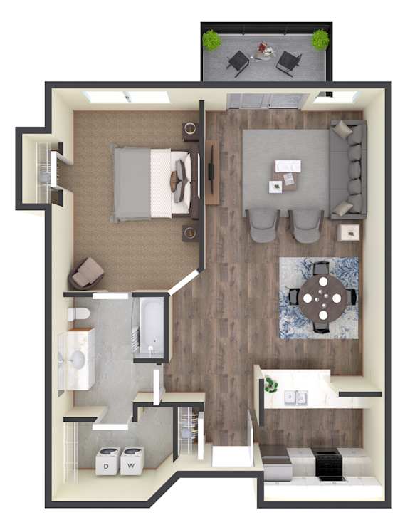 1 bed 1 bath C at Eighth Street Manor  Apartments, Fargo, ND