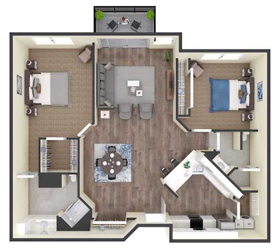 2 bed 2 bath at Eighth Street Manor Apartments, Fargo, North Dakota