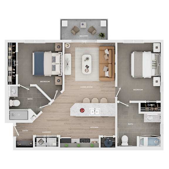 A floor plan of a house with labeled rooms such as bedroom, living room, and kitchen.