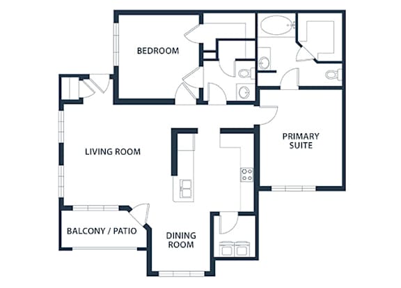 A black and white image of a house floor plan.